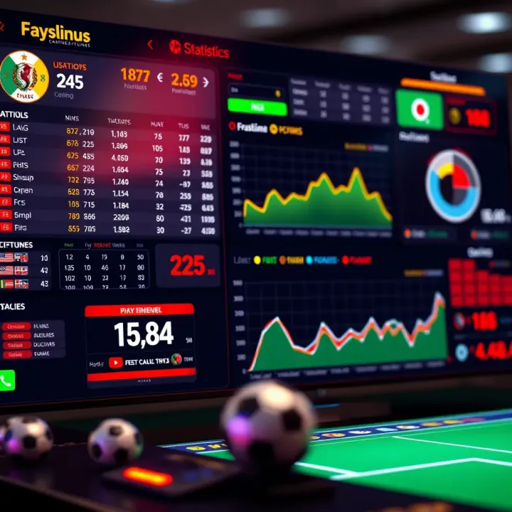 Digital dashboard displaying football statistics, charts, and prediction algorithms for upcoming matches