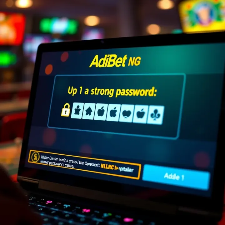 Illustration of password creation with strong security symbols on a digital screen