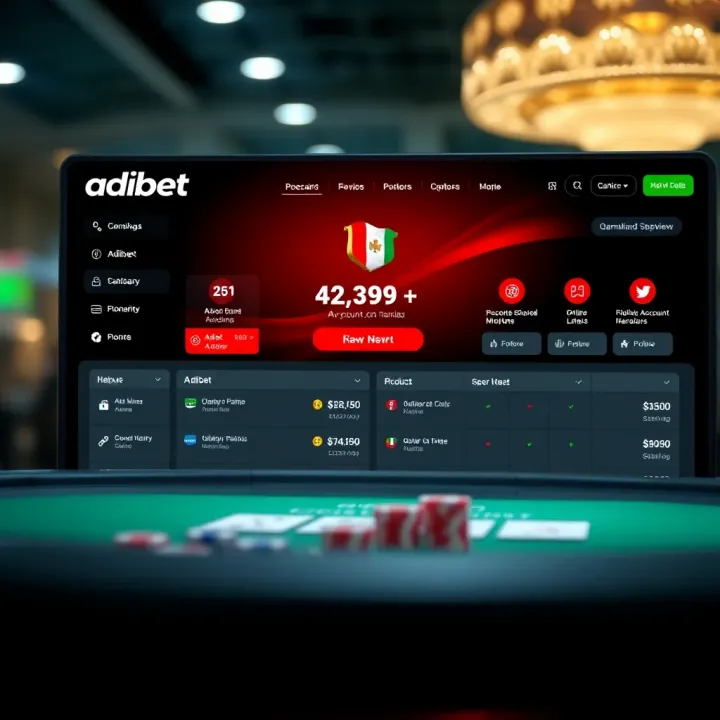 User dashboard on Adibet platform highlighting account management features and navigation options