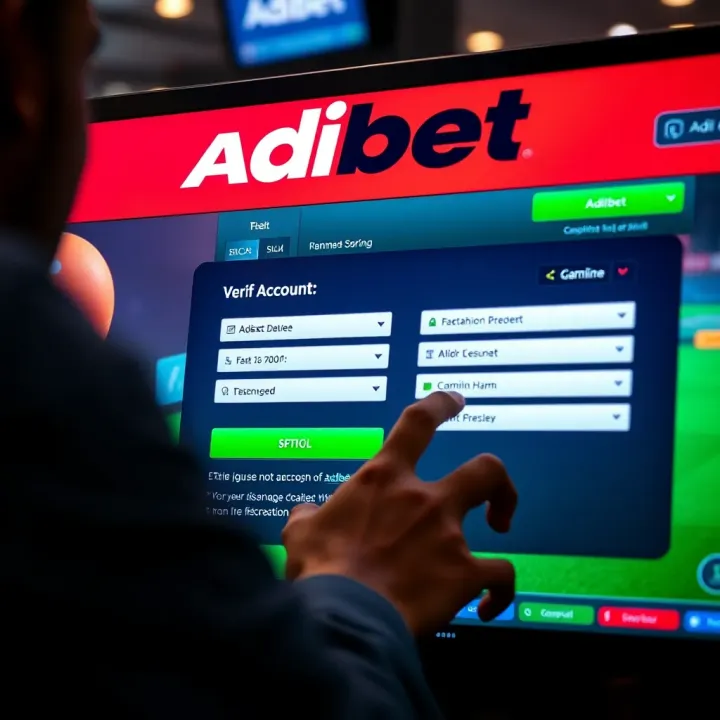User verifying account details on Adibet betting platform interface