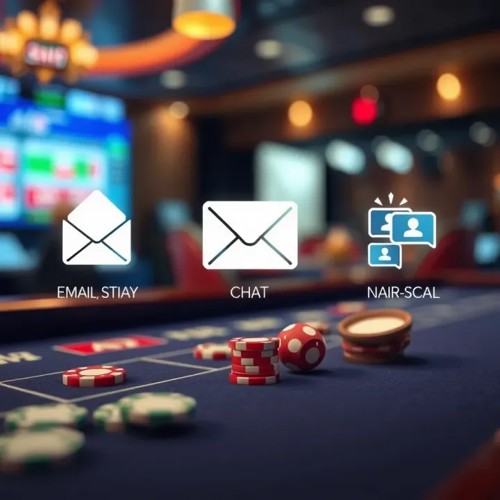 Various communication tools including email and chat icons representing alternative contact methods