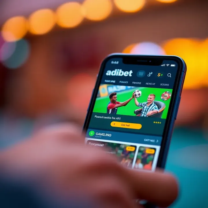 Mobile phone screen displaying Adibet sports betting app interface in Nigeria