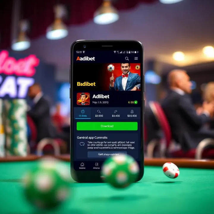 Screenshot showing the official Adibet app download page on an Android smartphone in Nigeria