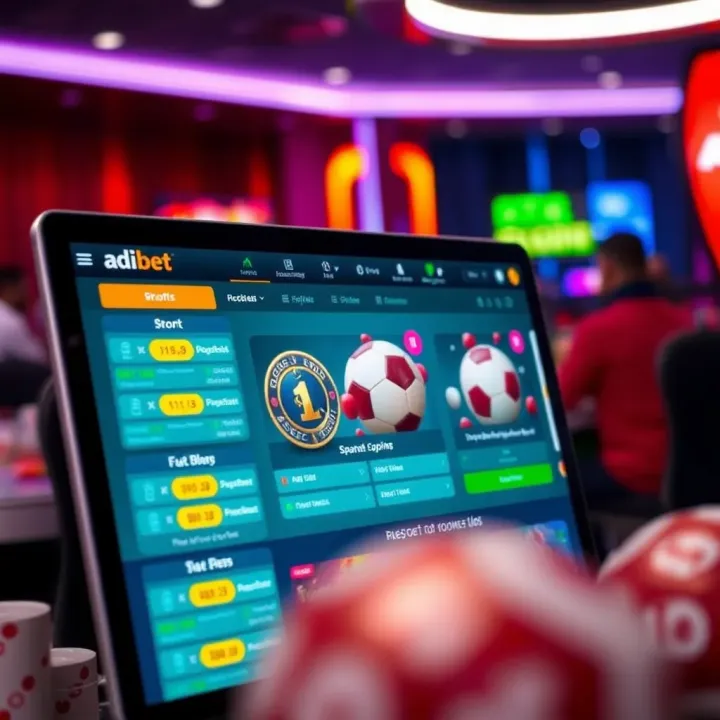 User-friendly interface of Adibet Bet platform showing sports betting options on screen