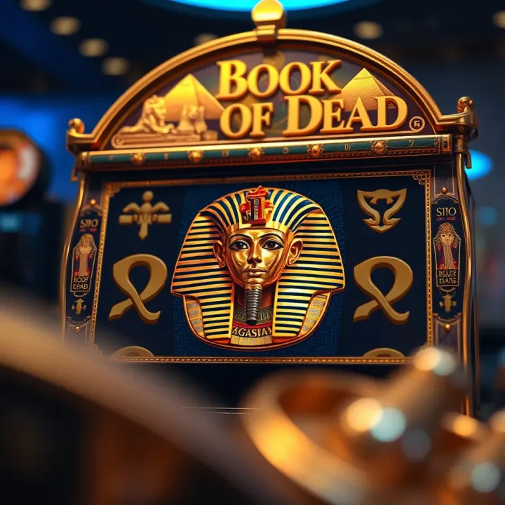 Ancient Egyptian themed slot machine with golden symbols and pyramids