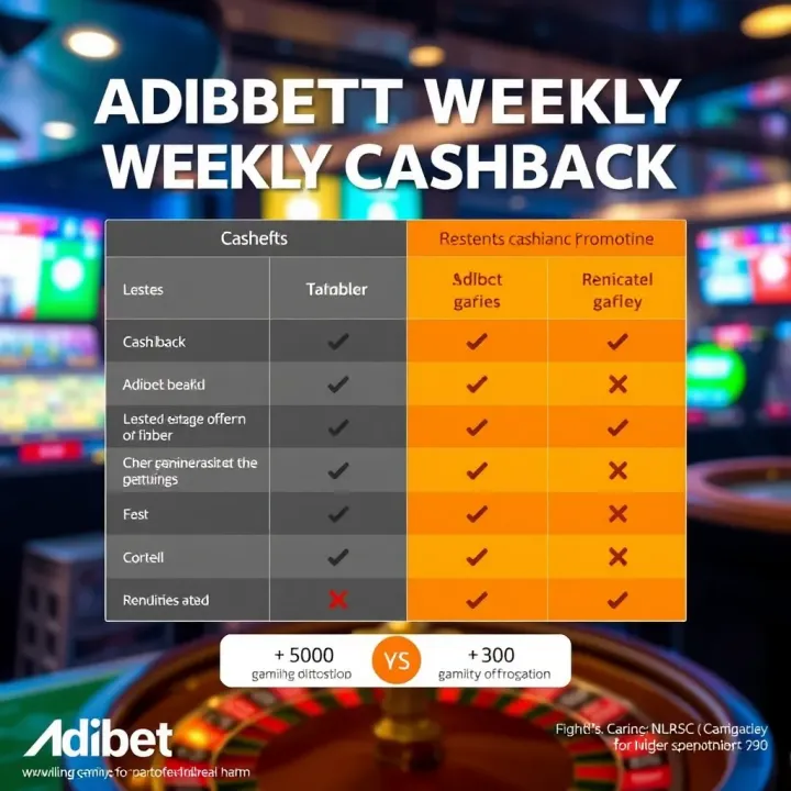 Comparison chart highlighting the benefits of Adibet's cashback offer against other betting promotions in Nigeria