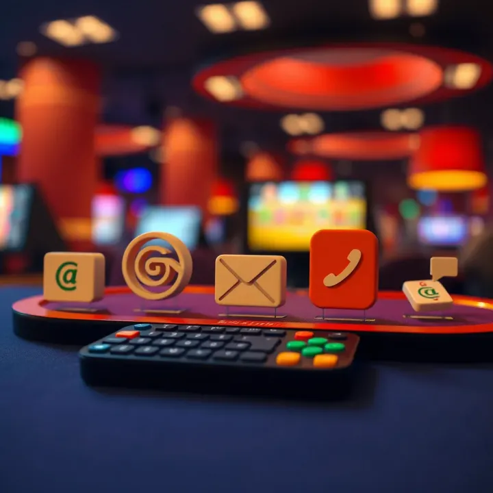 Various communication tools including phone, email, and chat icons representing multiple contact options