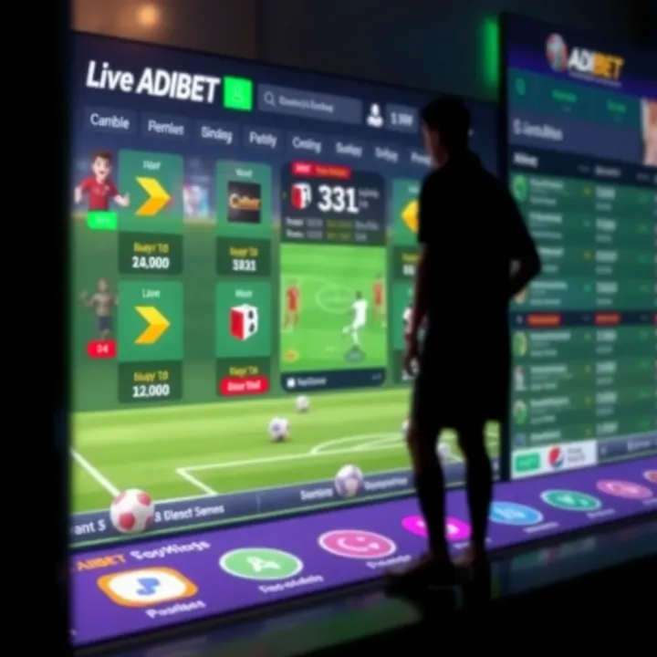 Football pitch with live betting odds displayed on digital interface