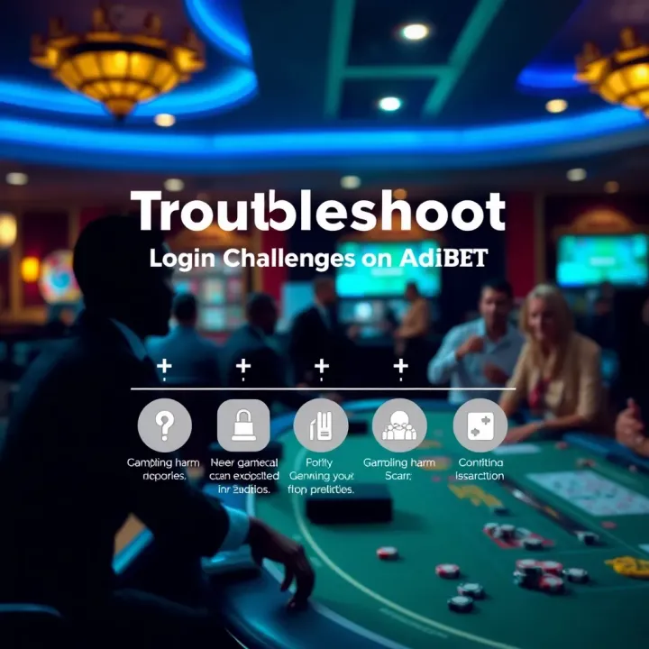 Illustration of troubleshooting common login issues on AdiBET platform with guidance icons