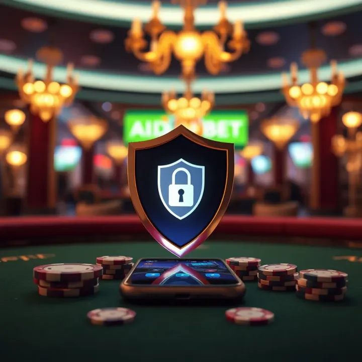 Secure login concept with mobile device and shield symbolizing account protection