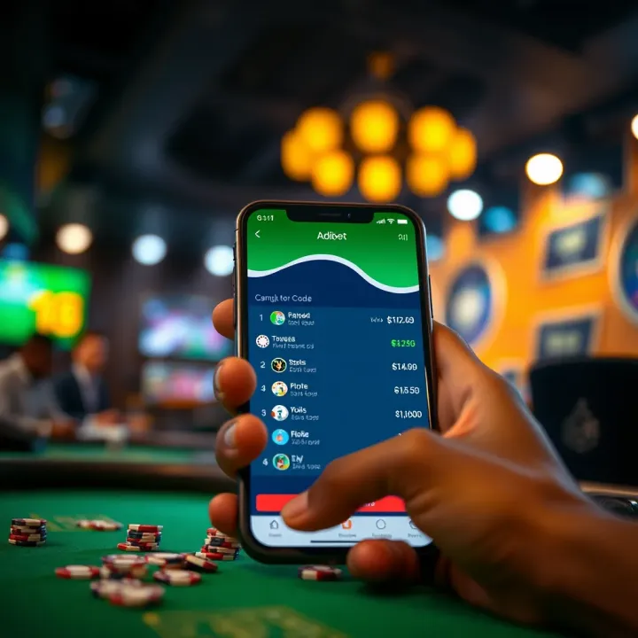 Illustration of a smartphone displaying betting options using Adibet code in Nigeria