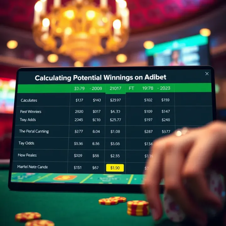 Chart showing calculation of potential winnings on Adibet platform with Nigerian currency