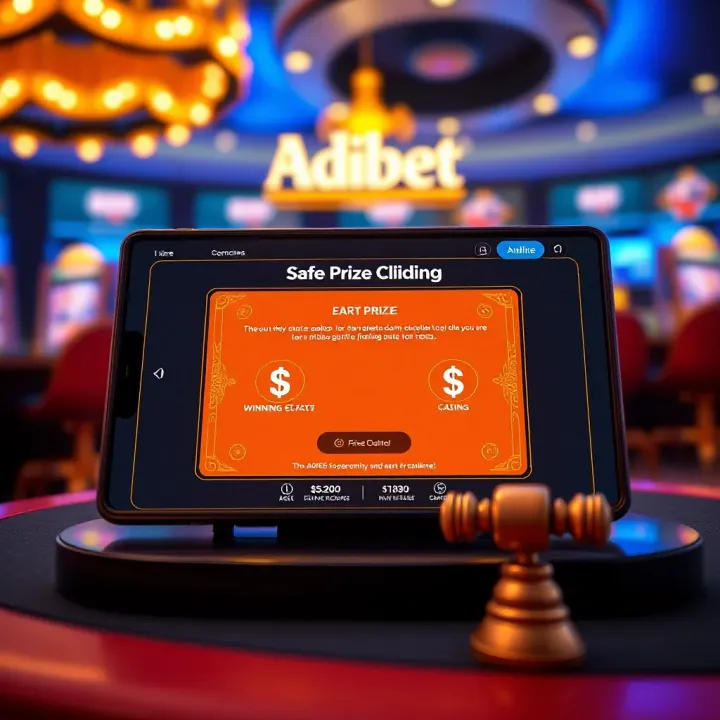 Graphic depicting a secure online betting platform interface with prize claim options