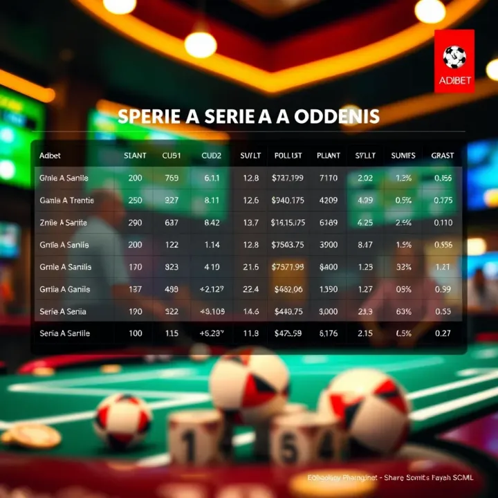 Graphic showing various betting odds and statistics related to Italian Serie A football matches