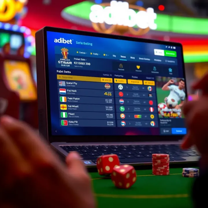 Digital betting interface showing football betting options on Adibet platform