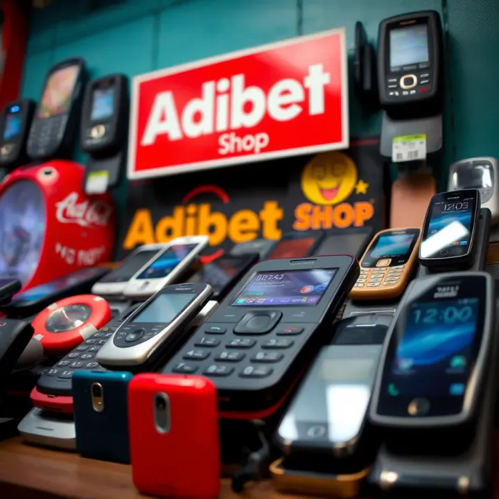 Display of various used mobile phones available for sale at Adibet Shop in Nigeria