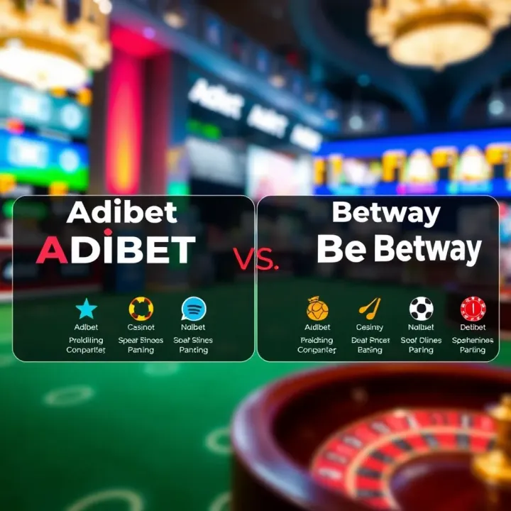Overview of Adibet and Betway sports betting platforms with icons representing features
