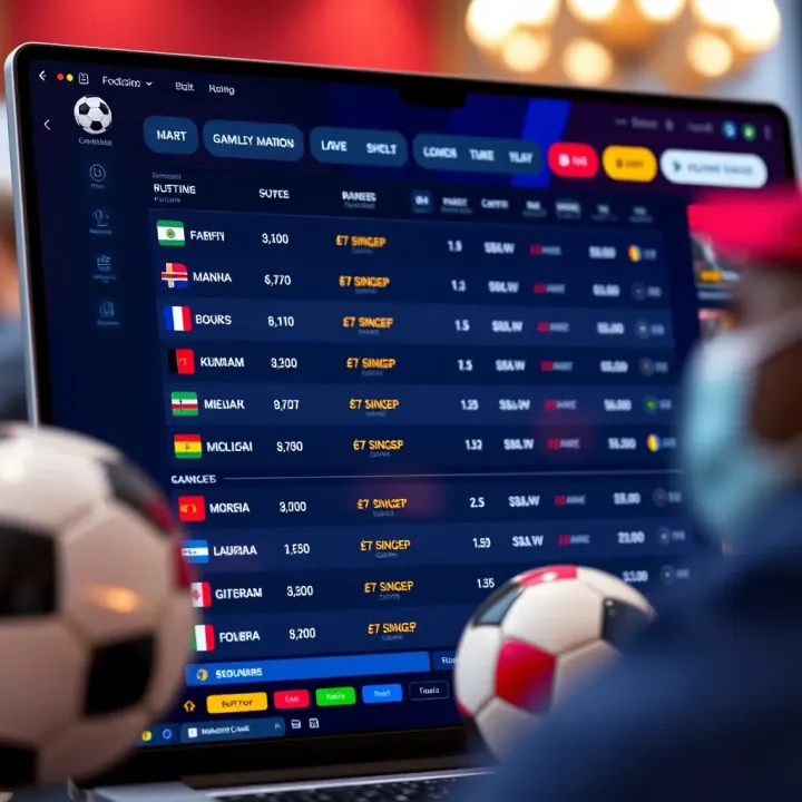 Online football betting interface showing various match odds and betting options
