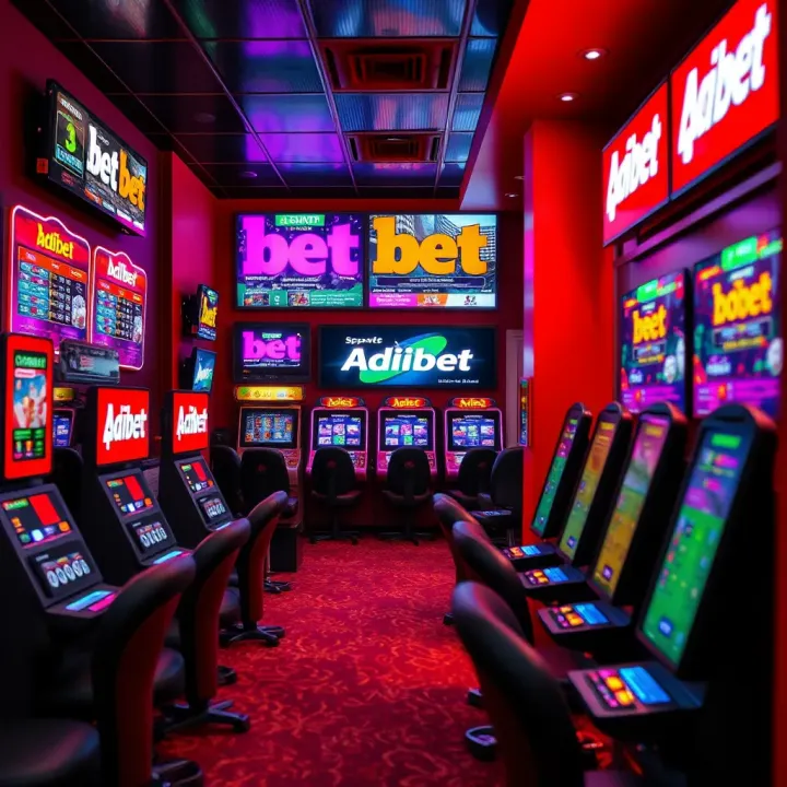 Local betting shop interior showcasing various sports betting terminals and displays