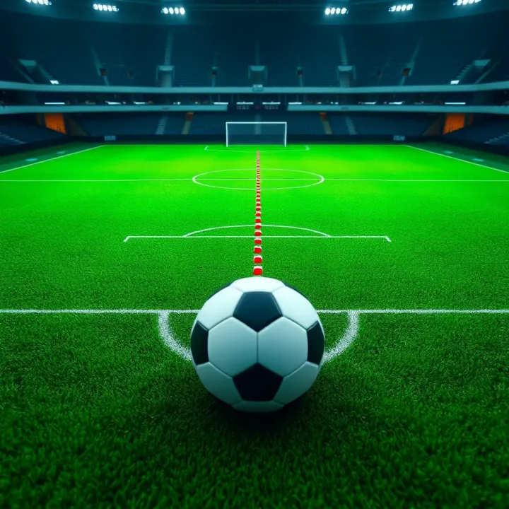 Football pitch with tactical markings illustrating score prediction strategies