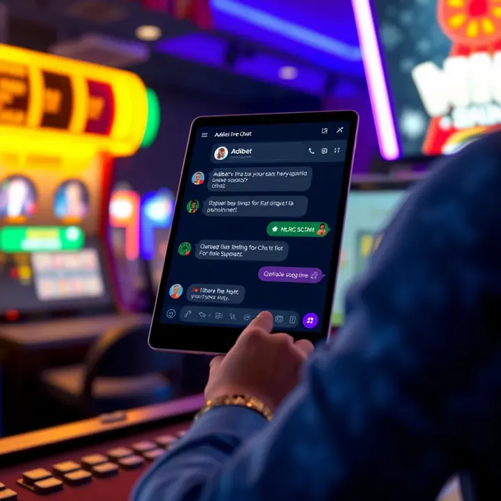 User interacting with a digital live chat interface on a betting platform