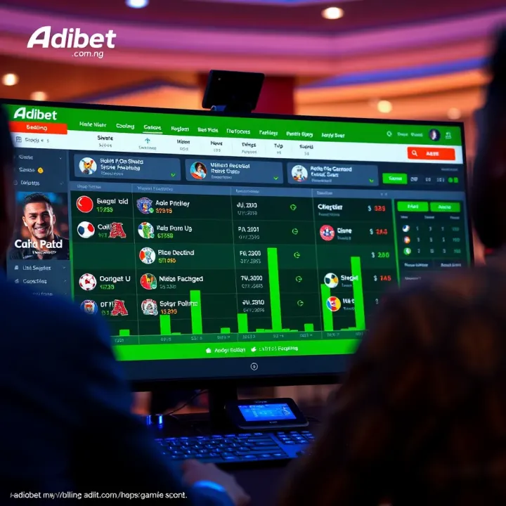 User interface of adibet com ng showing sports betting options and live scores