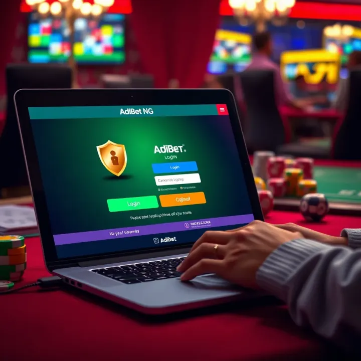 User securely logging into an online betting platform on a laptop
