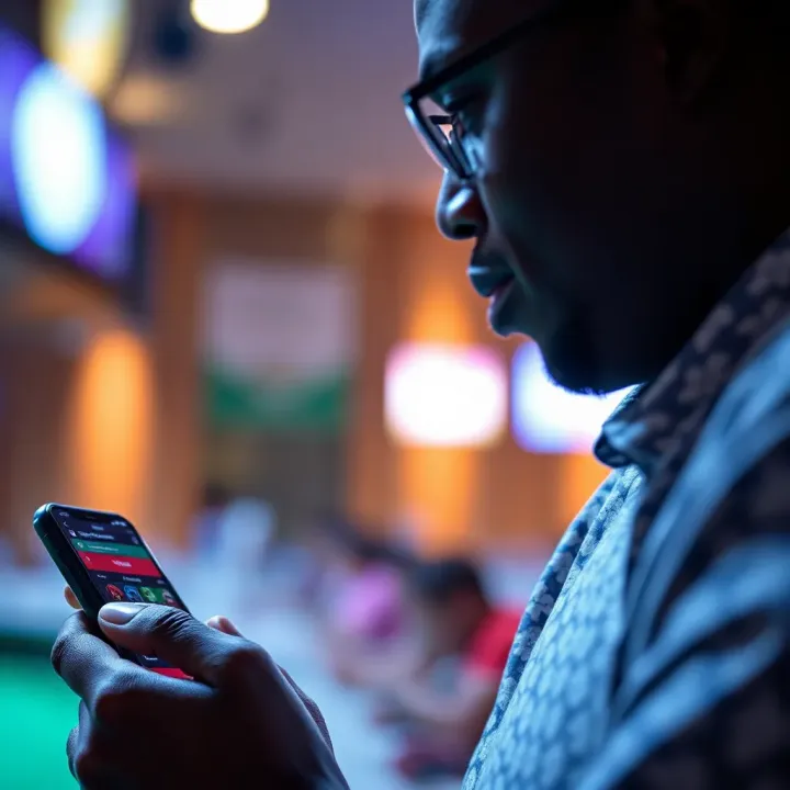 User downloading the Adibet Aviator app on a mobile phone in Nigeria
