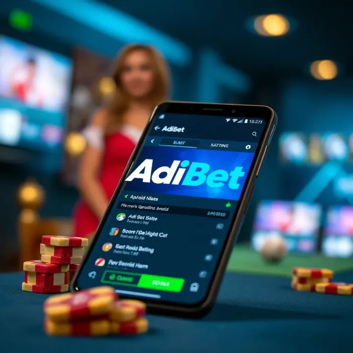 Screenshot showing AdiBet sports betting app interface on an Android smartphone