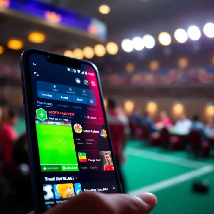 Smartphone displaying the Adibet app interface with sports betting options visible