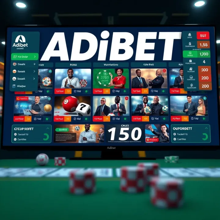 Online betting platform interface showcasing various types of bets available on Adibet in Nigeria