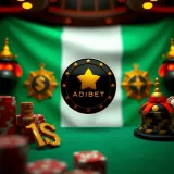 Illustration of Nigerian flag background with symbols representing online sports betting rewards