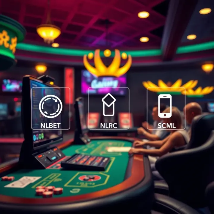 Digital representation of online gambling with secure and responsible gaming icons