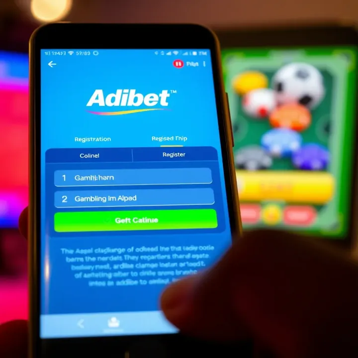 Mobile screen showing the registration interface of Old Adibet Mobile Lite with clear options