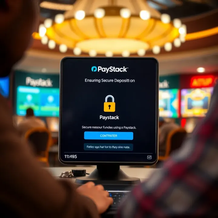 Secure transaction confirmation screen on Paystack platform with security icons