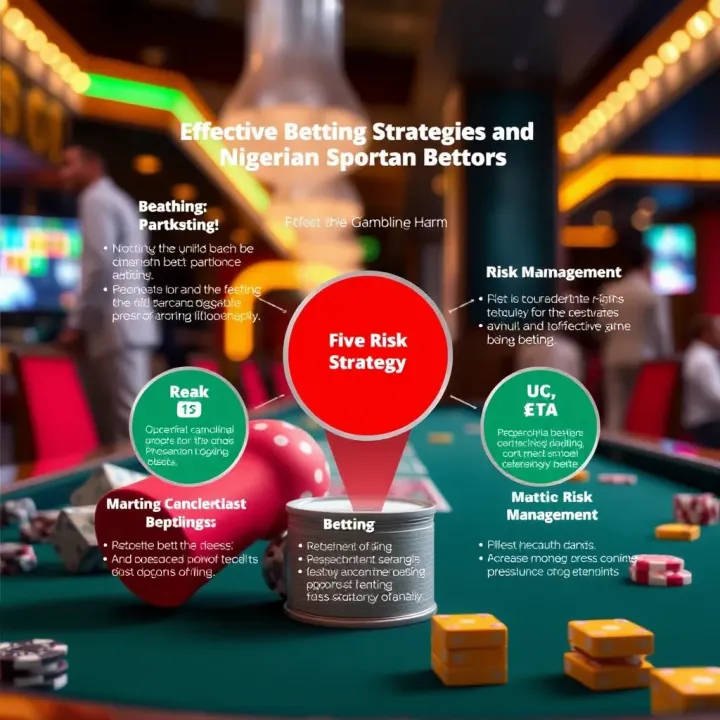 Diagram illustrating risk management and betting strategy tips for Nigerian sports bettors