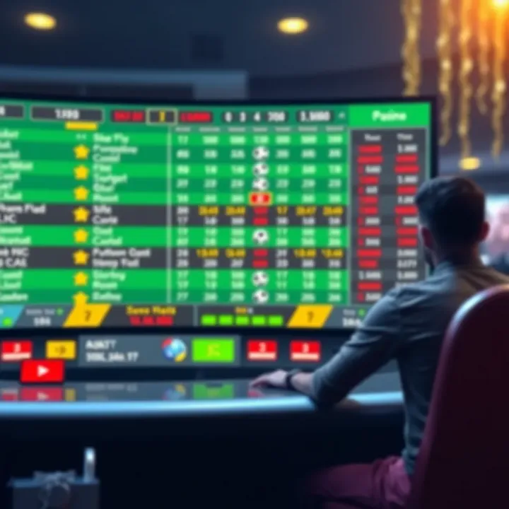 A digital interface displaying football match statistics and betting odds