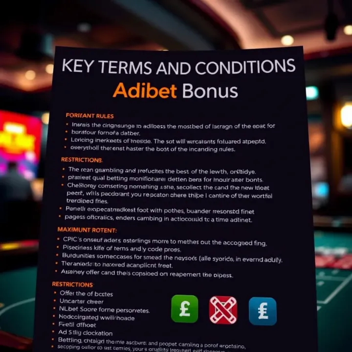 Illustration of betting terms and conditions with icons representing important rules and restrictions