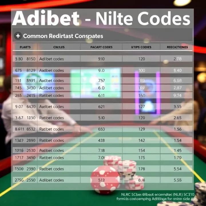 Chart illustrating common Adibet codes used in Nigerian betting to interpret betting tips and predictions
