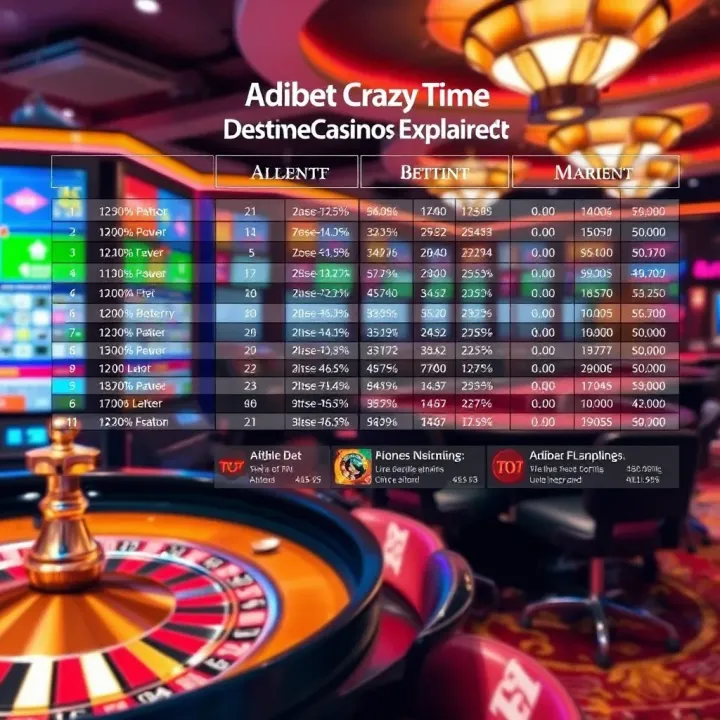 Detailed breakdown of game mechanics and betting options in Adibet Crazy Time