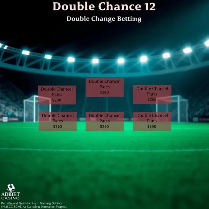 Football field with highlighted zones representing double chance betting options