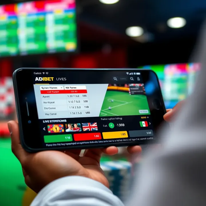Mobile device showcasing an easy-to-use betting app with live game statistics and betting options