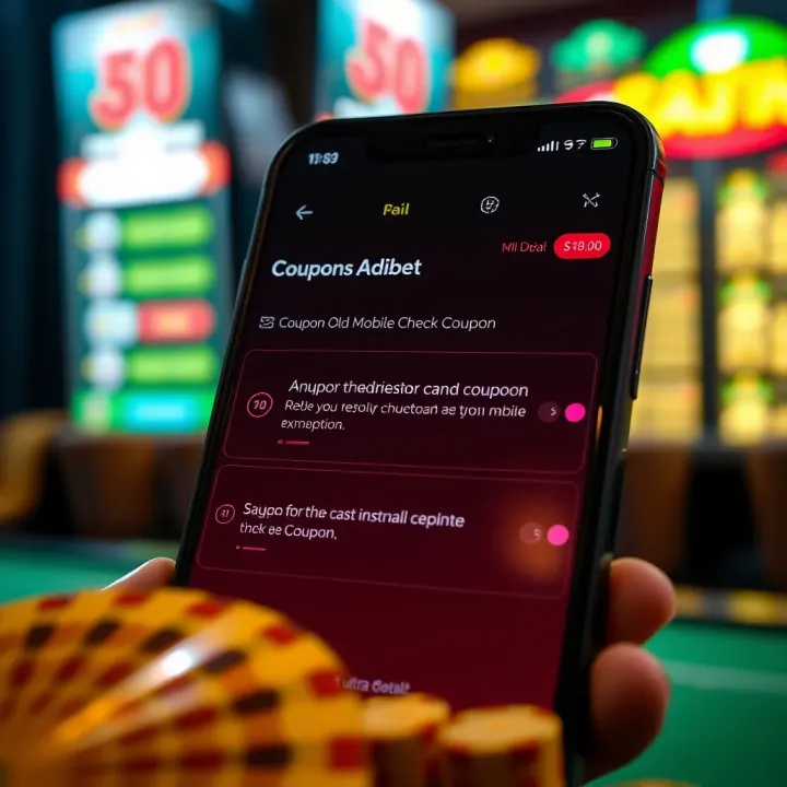 Close-up of a mobile betting app interface showing coupon redemption options and tips