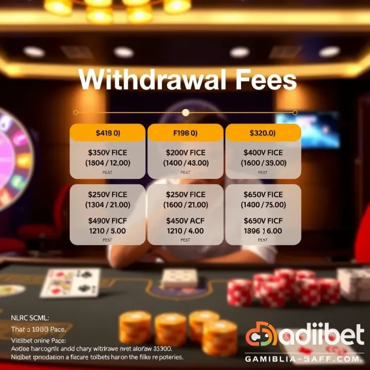 Diagram illustrating various withdrawal fees on Adibet Paga platform