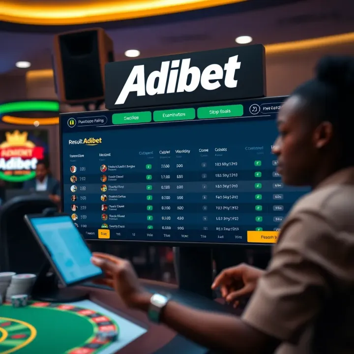 Screenshot of Adibet online result platform displaying examination scores