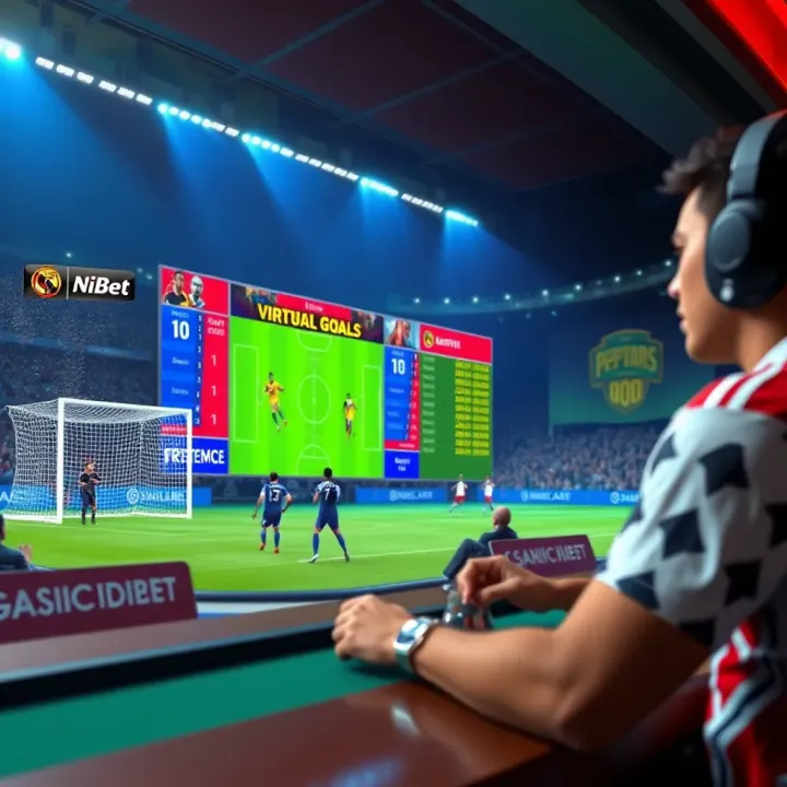 Illustration showing a sports match scoreboard with virtual goals adjustment