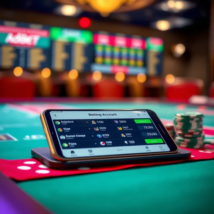 Illustration of digital betting account management tools on a mobile device
